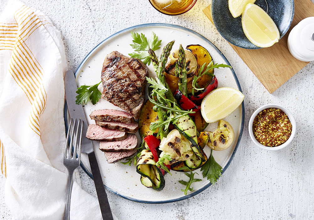 Beef Chargrilled Steak with Crushed Potatoes