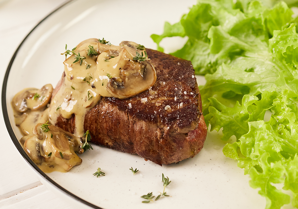 Fillet Steak with Mushroom Sauce