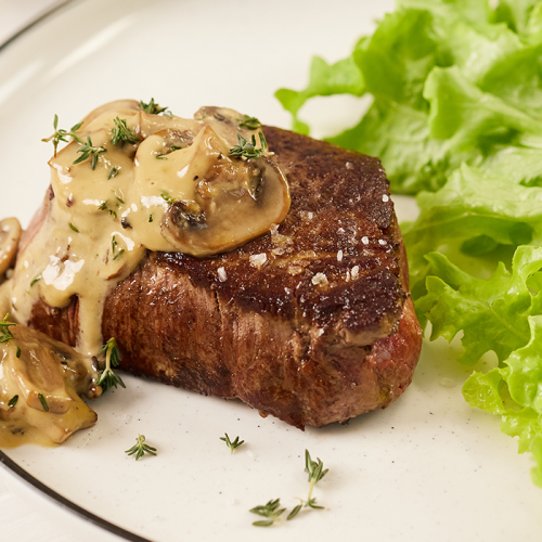 Fillet Steak with Mushroom Sauce